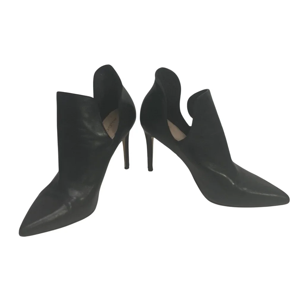 Aldo Black Leather Pointed Toe Stiletto Heel Shootie Booties Womens 8.5 US 39 EU